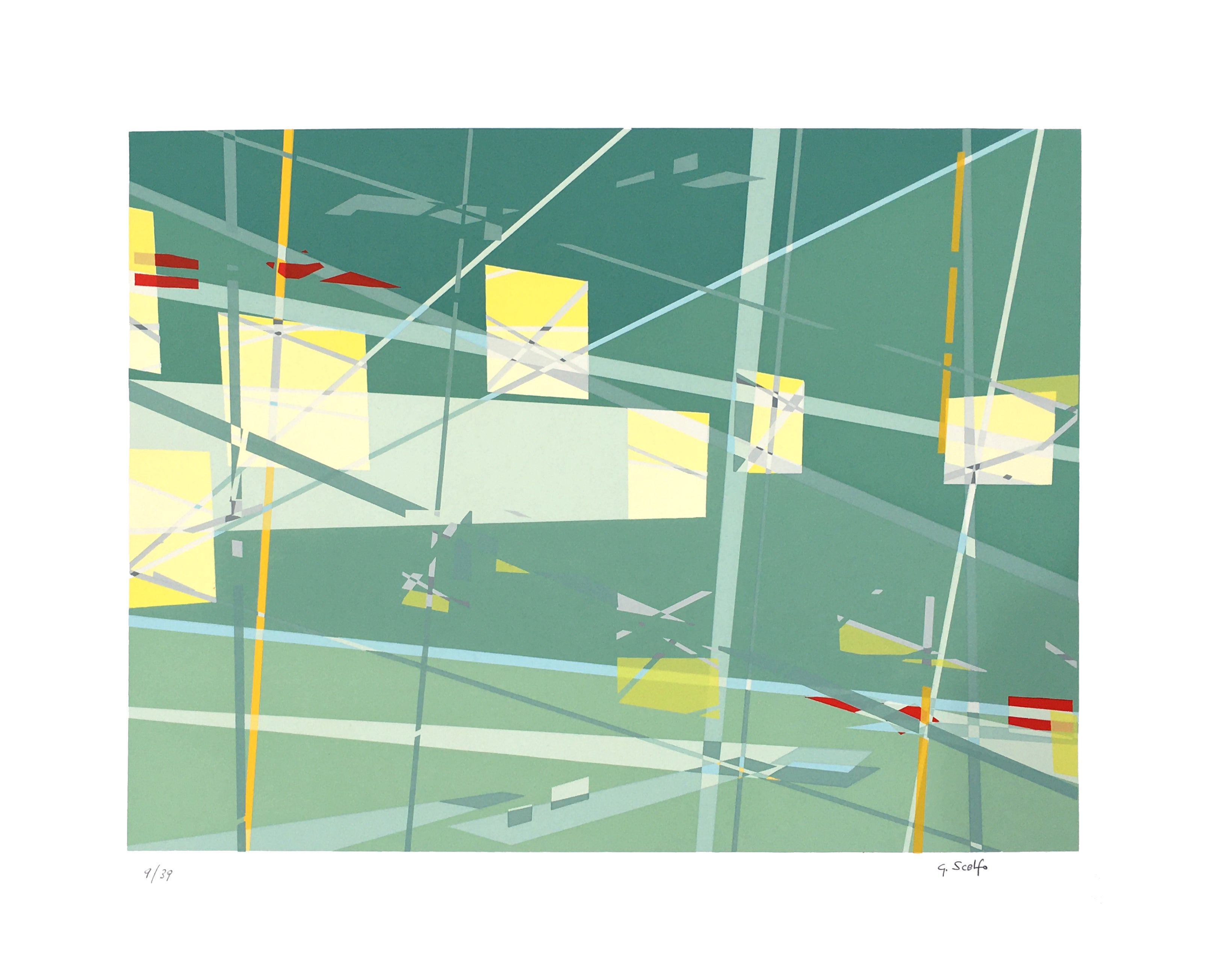 PROIEZIONI  (Stampa serigrafica a 18 colori e tiratura 39 copie cm. 38,8x29)