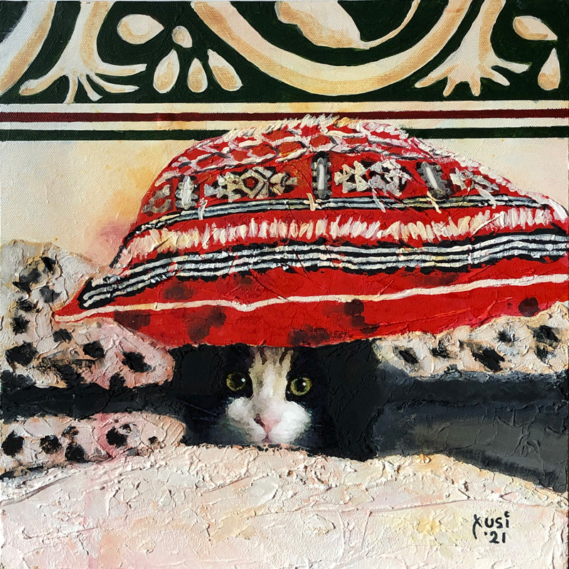 Pinuccio among the cushions