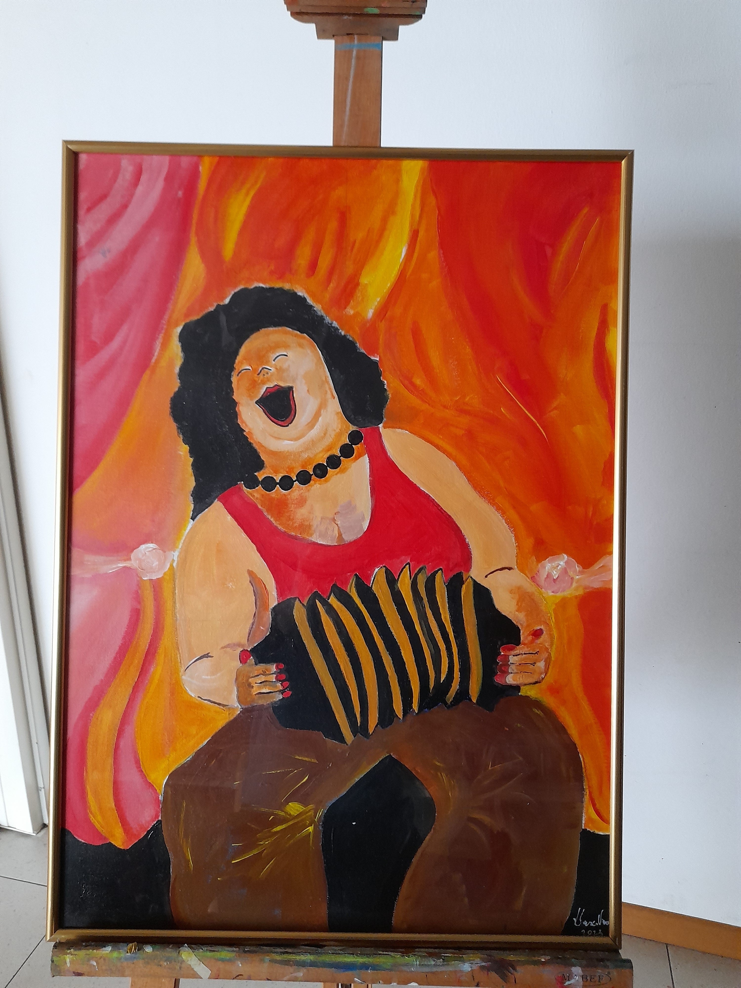 Singer with accordion