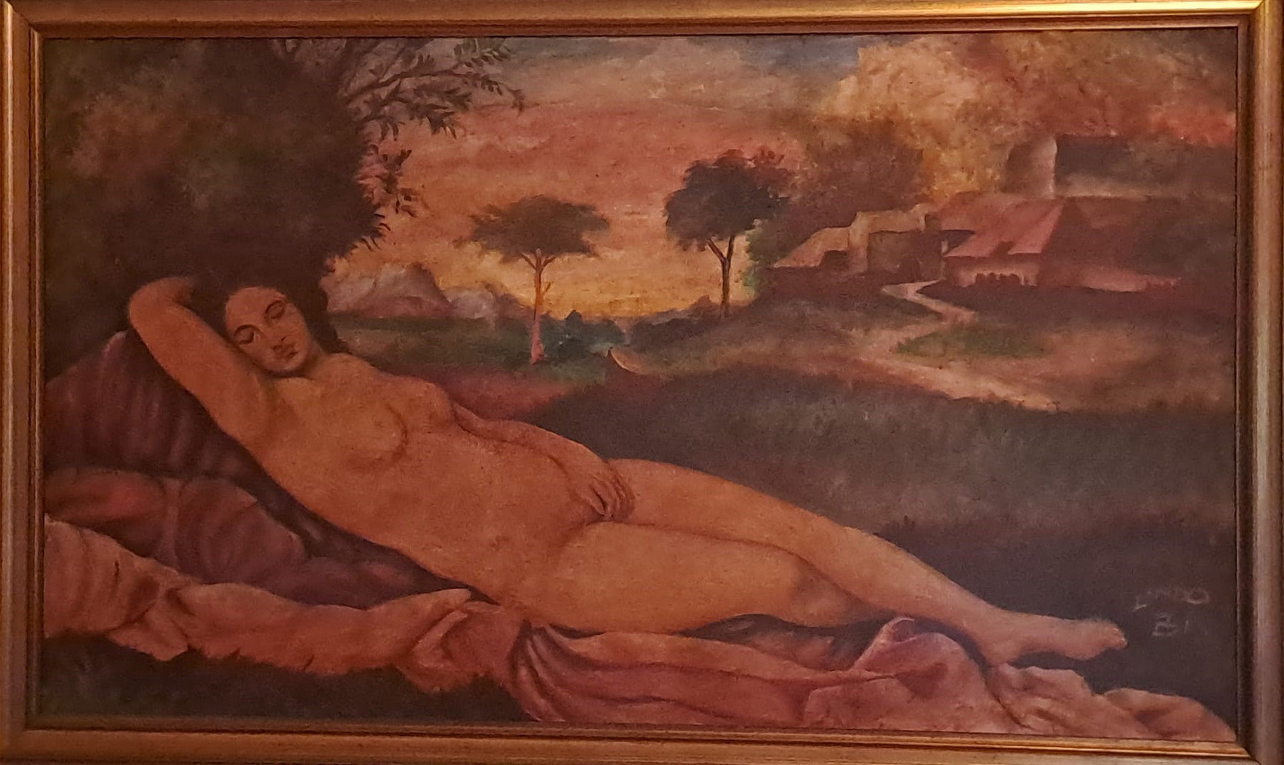Lindo Bi - Copia de la Venus dormida de Giorgione