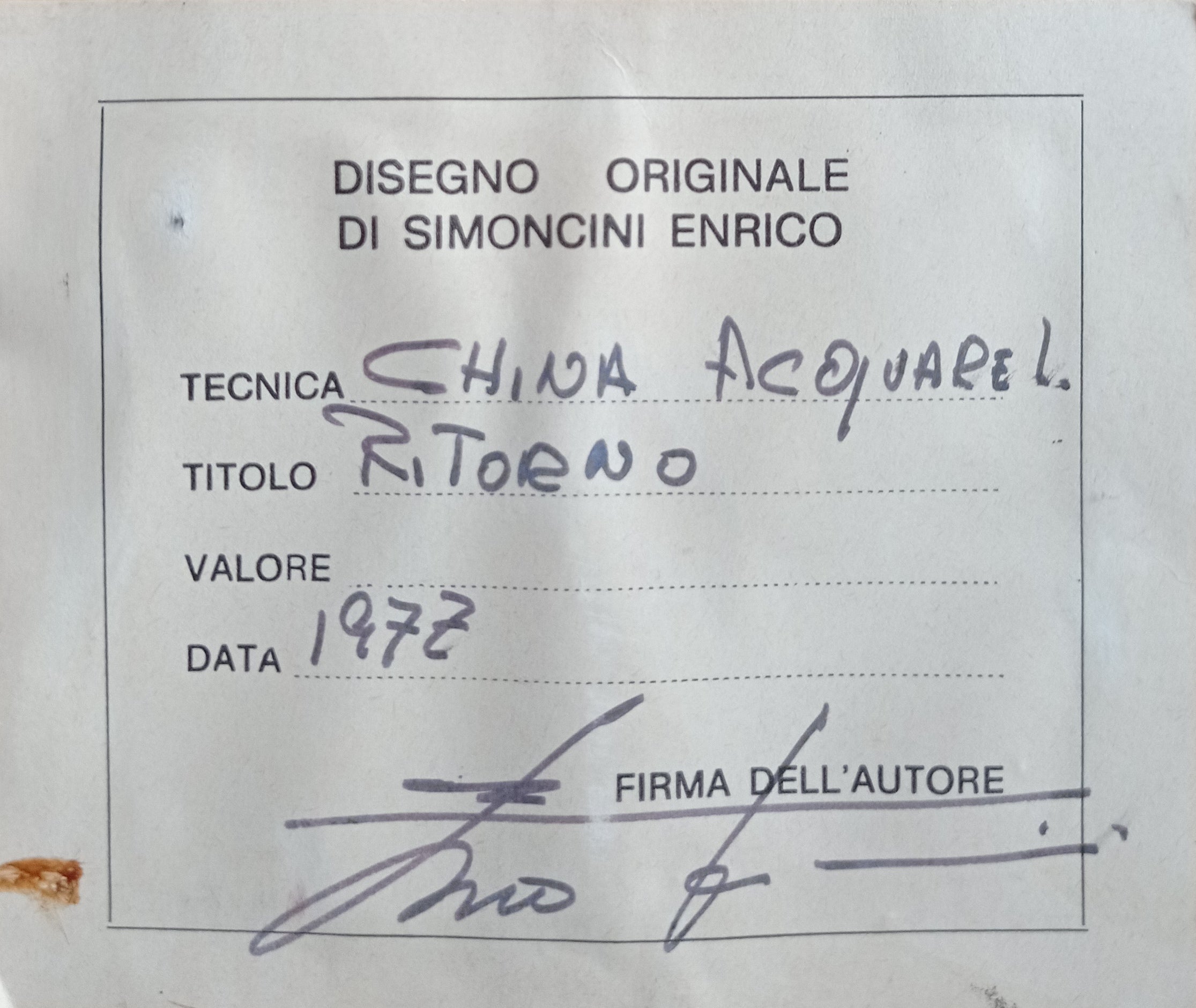 Enrico Simoncini - Ritorno