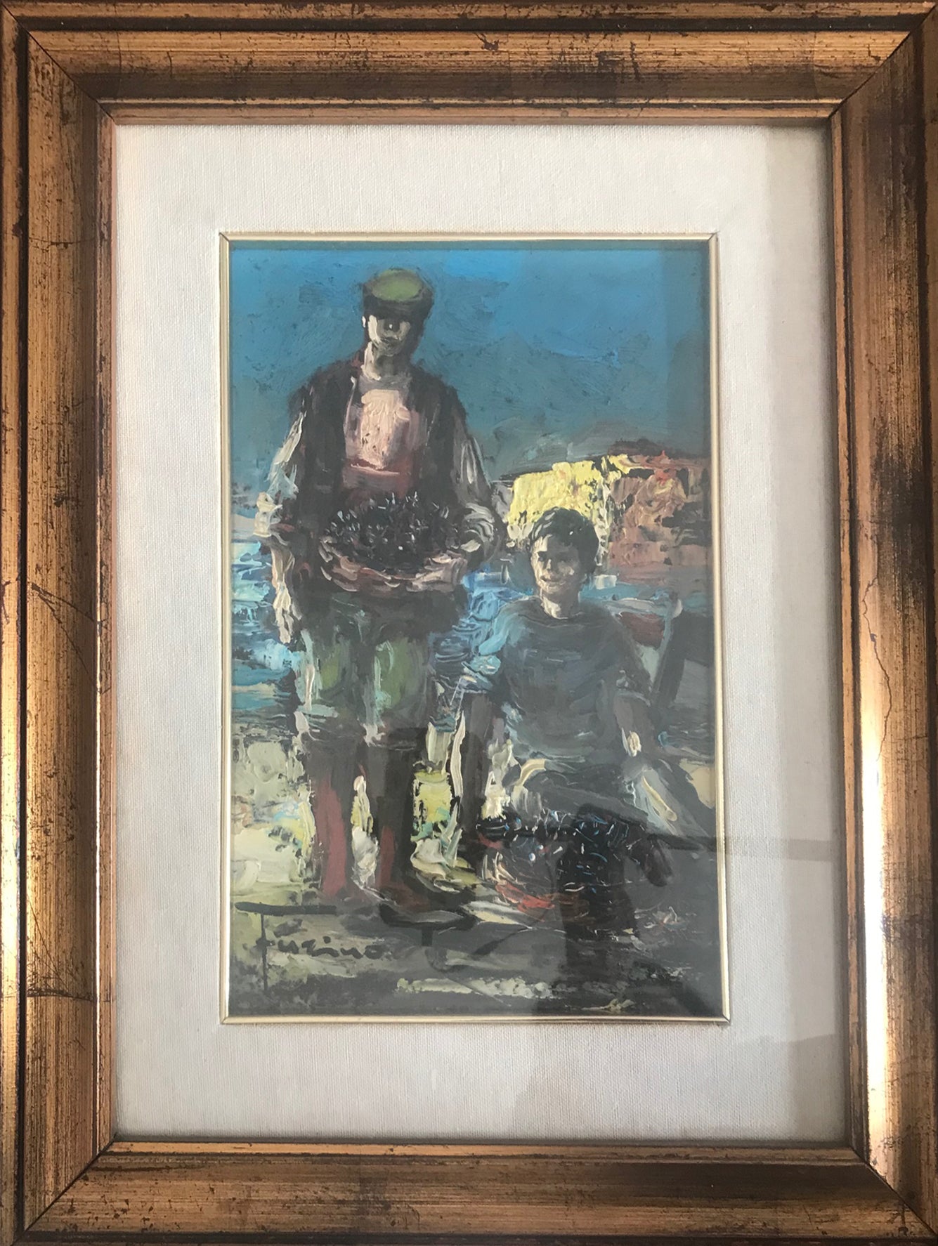 Michelangelo Furino - 2 Obras Flores y Pescadores