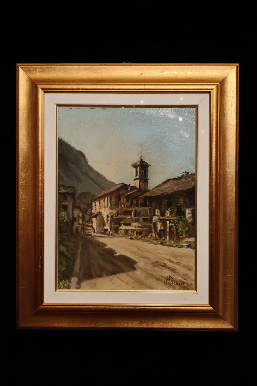 Senza titolo (via di paese) – Olio su tela – Mario Romano