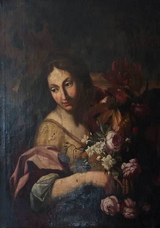 Artista desconocido - Mujer con flores