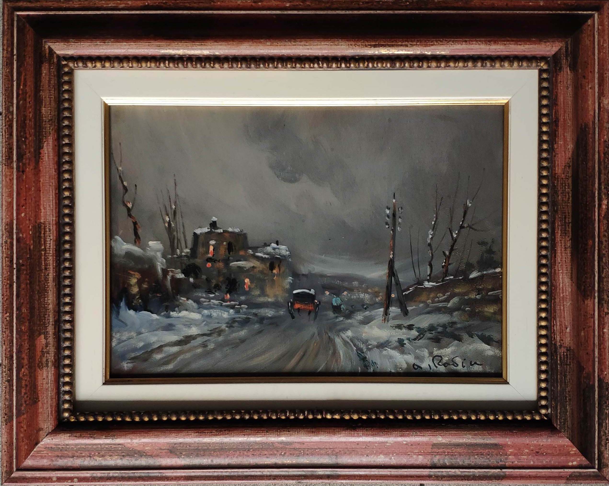 Augusto Radice - Snowfall with Carriage