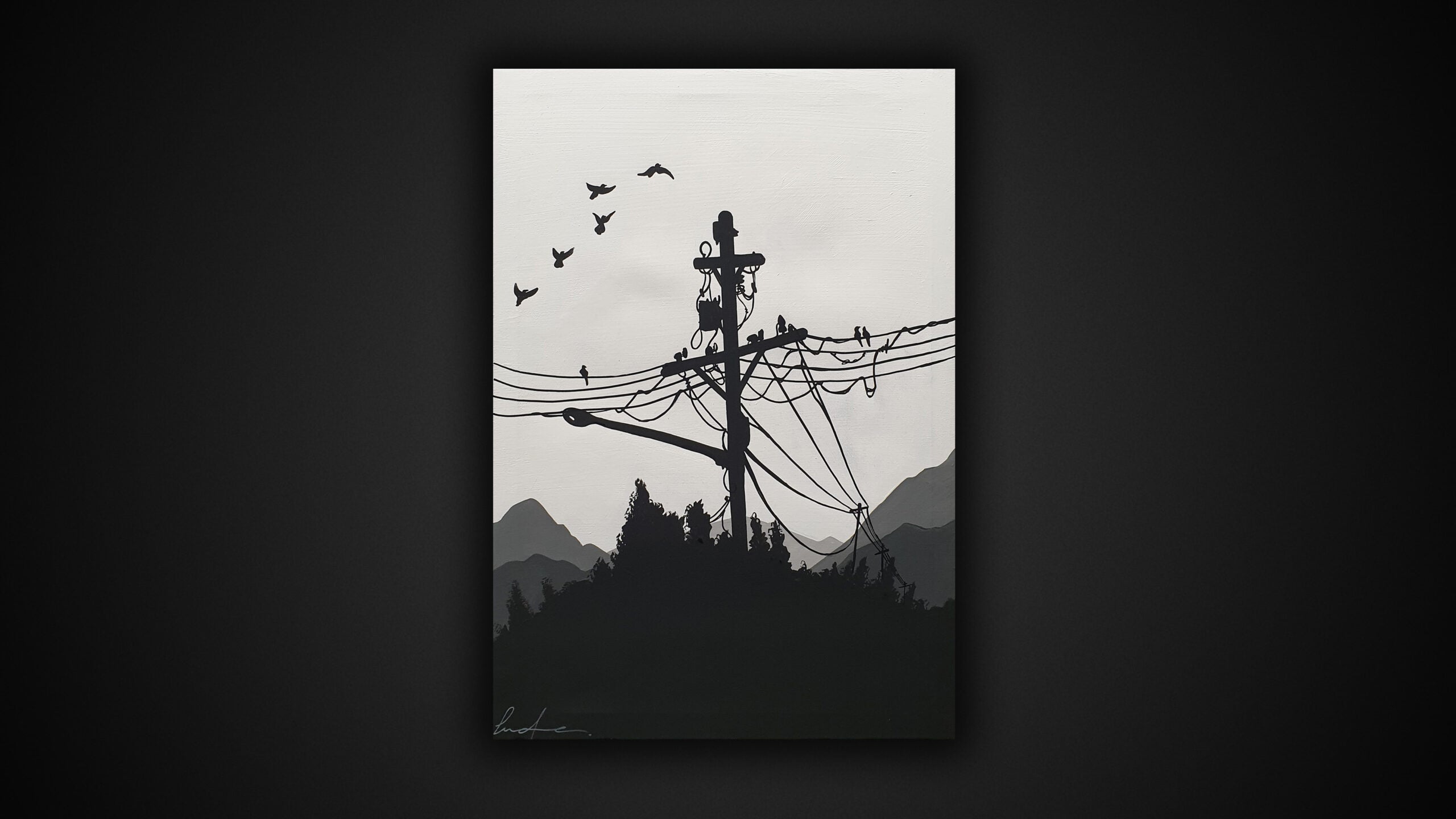 Luca Azzurro - Black and white electric pole