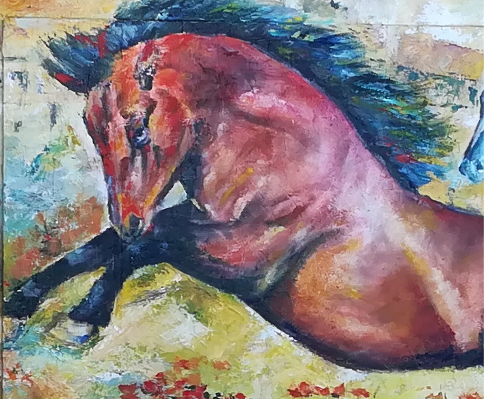 Cavalli in un campo di papaveri