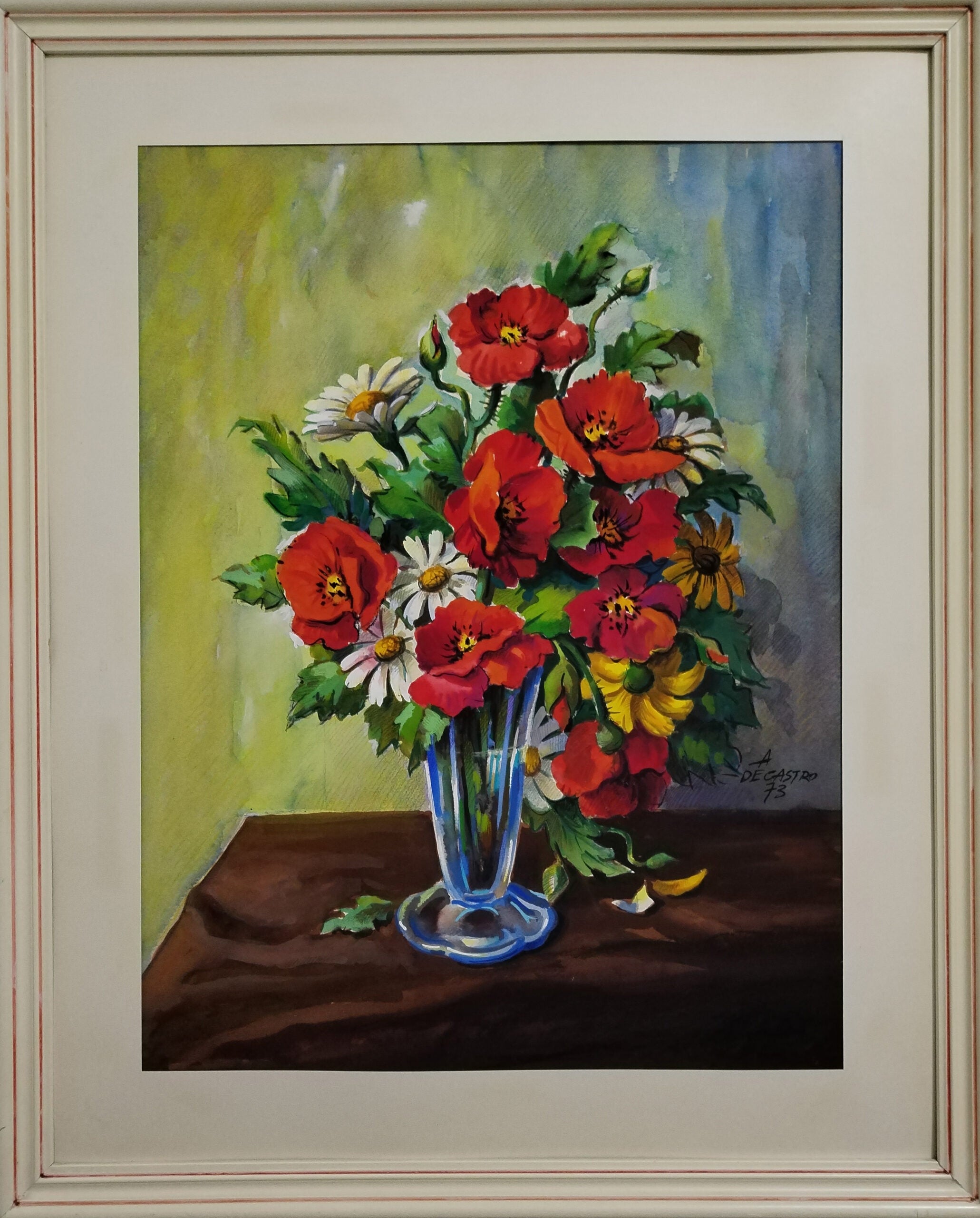 A. De Castro - Jarrón con flores