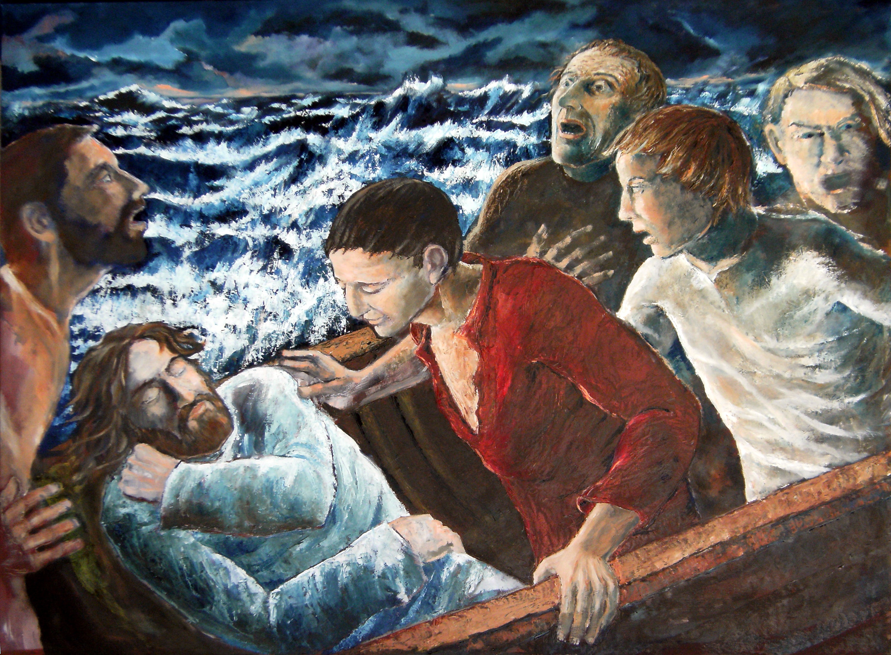 The storm calmed - (Mark 5.35-41)