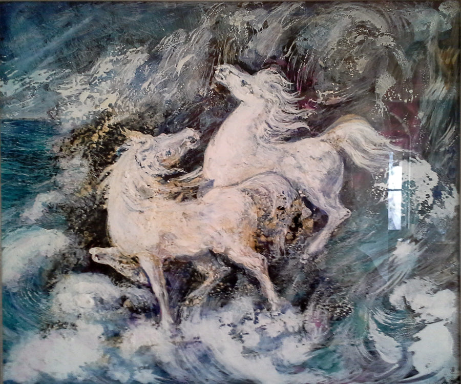 Aligi Sassu - Horses in the Sea