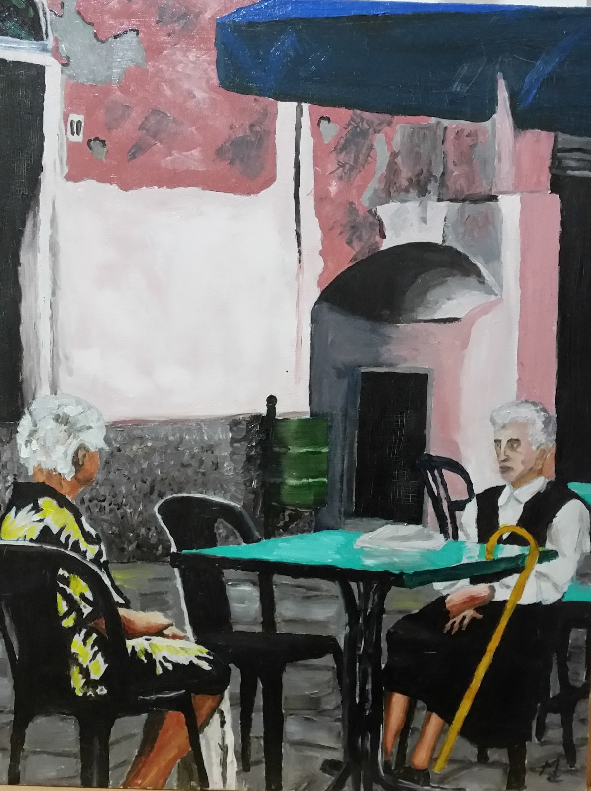 Emilio Meoni - Bordighera: Anziani al bar