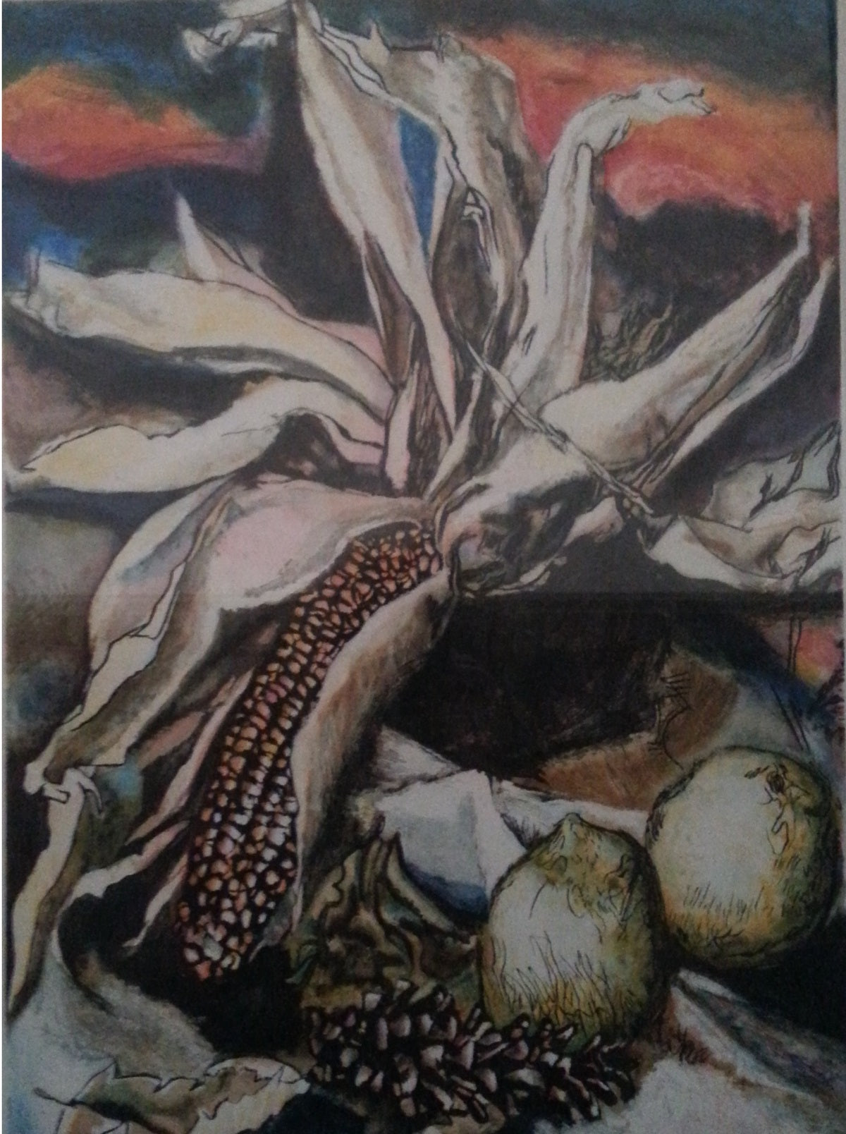 Renato Guttuso - Mazorca de maíz y limones