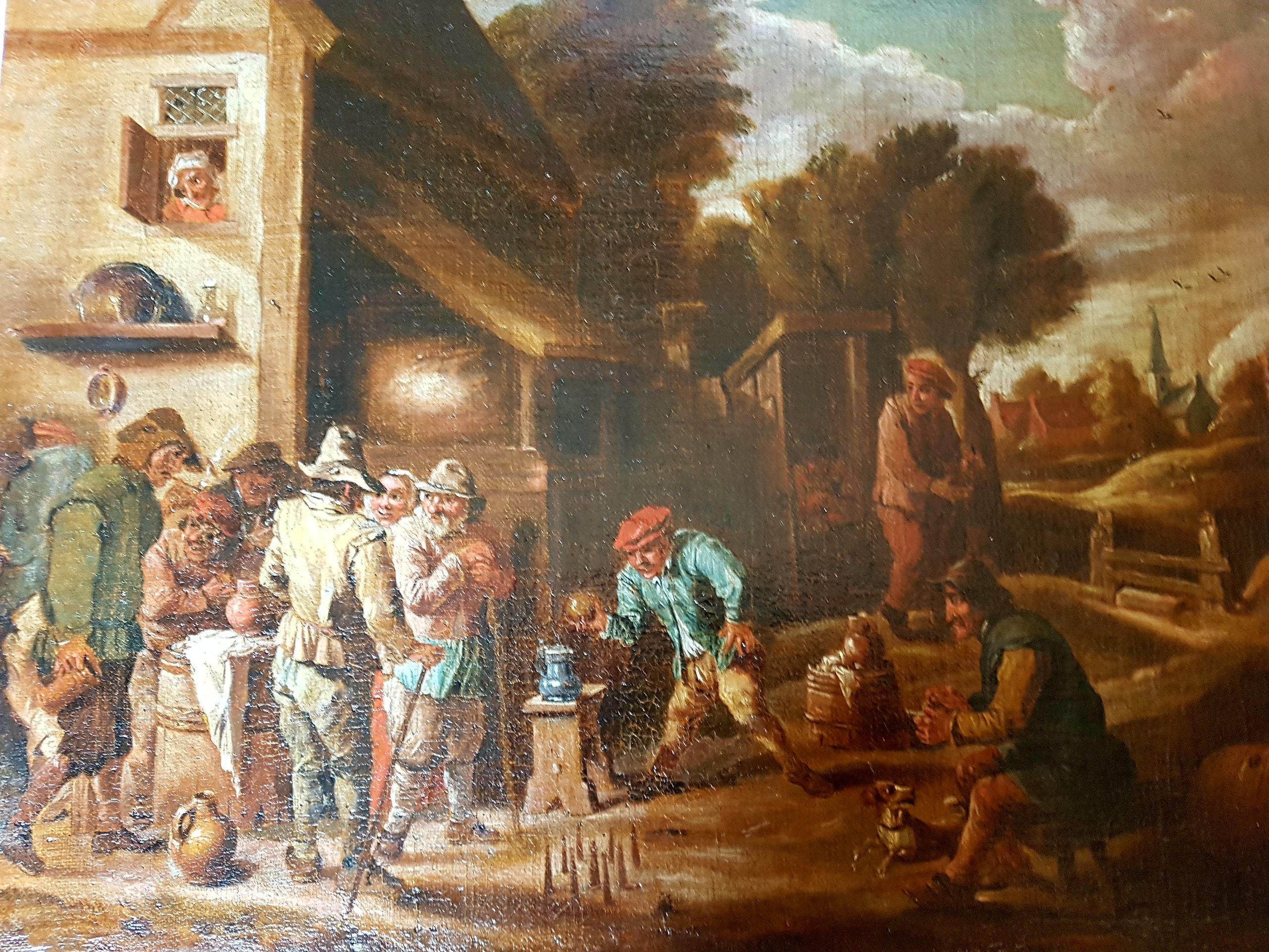 Anonymous Flemish school, 17th-18th century - Games in the farmyard