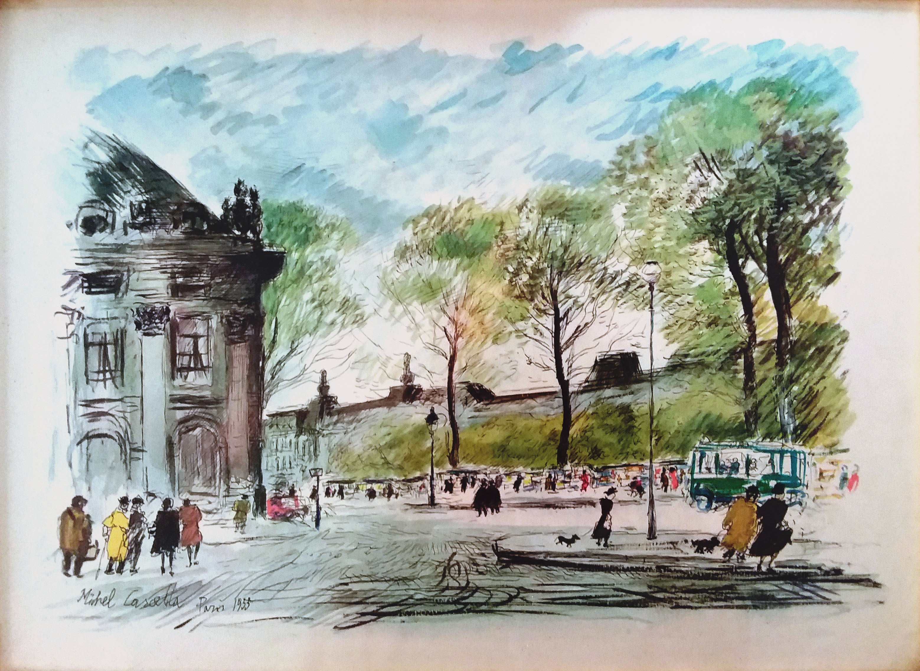 Michele Cascella - Vista parisina del Sena