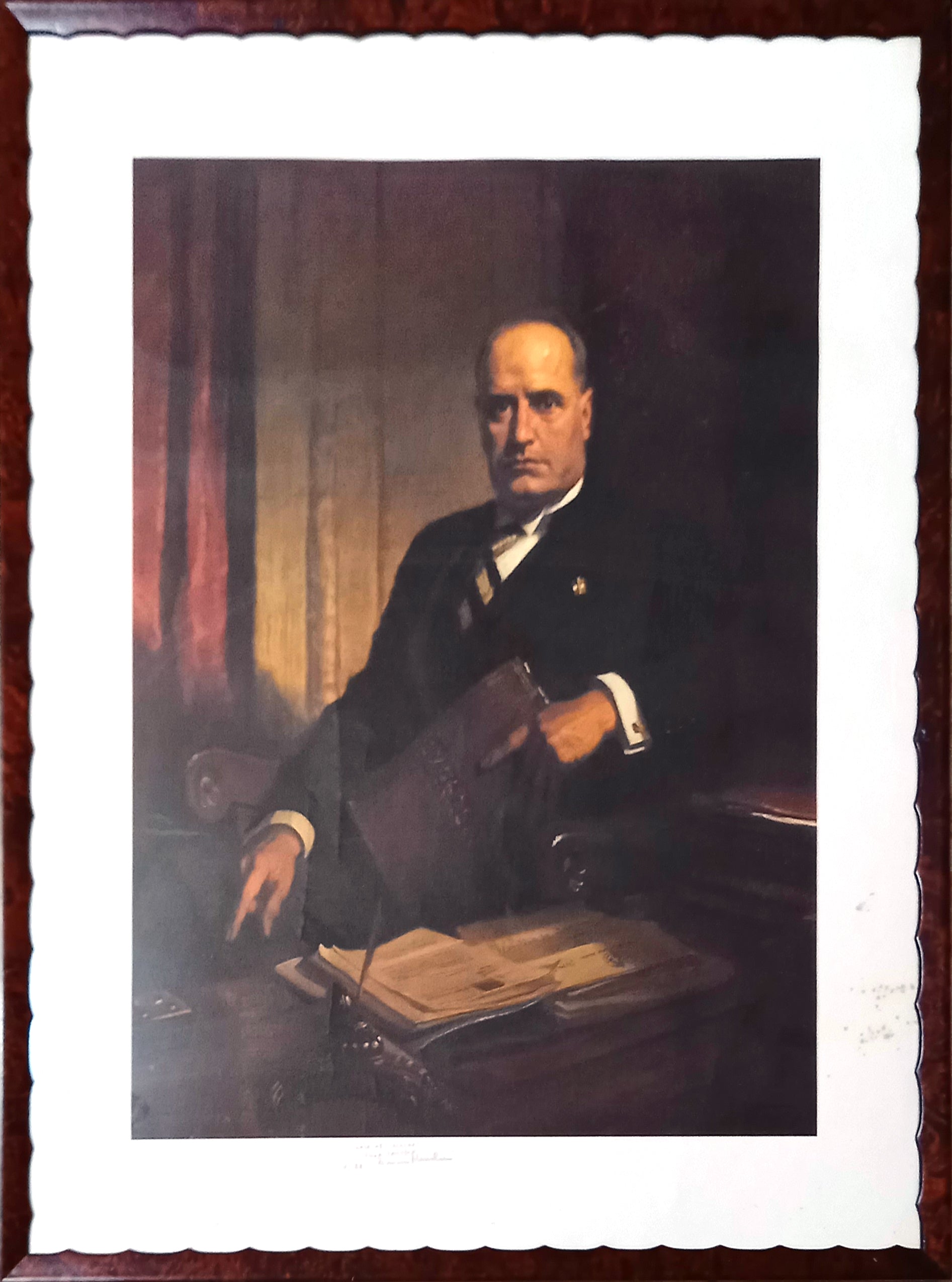 Romano Mussolini - Retrato fotográfico certificado a mano