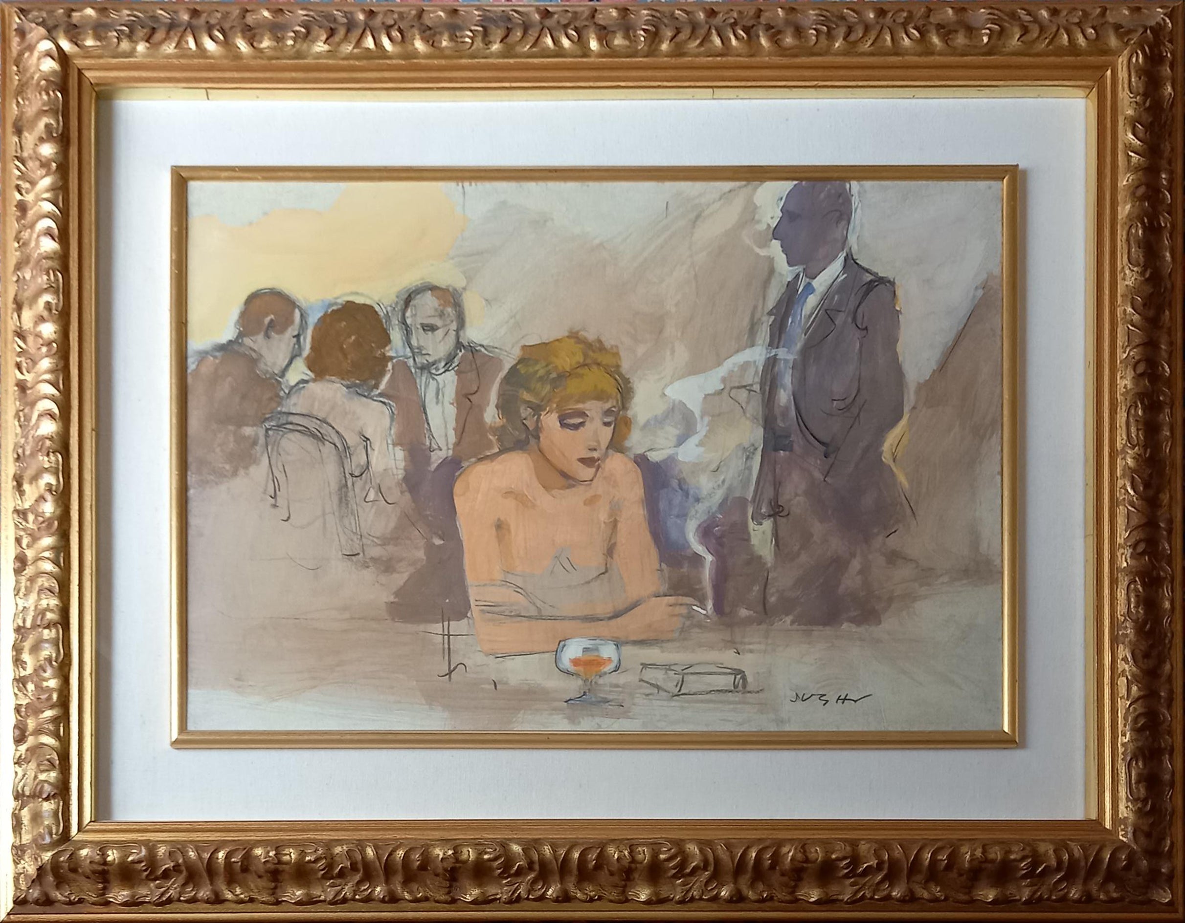 Alberto Sughi - Figura en el bar