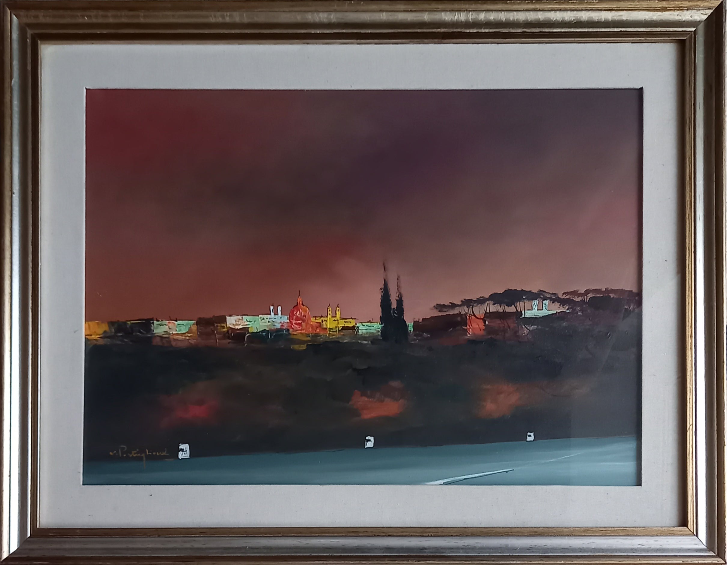 Vittorio Postiglione - Paesaggio 1 con cupola rossa