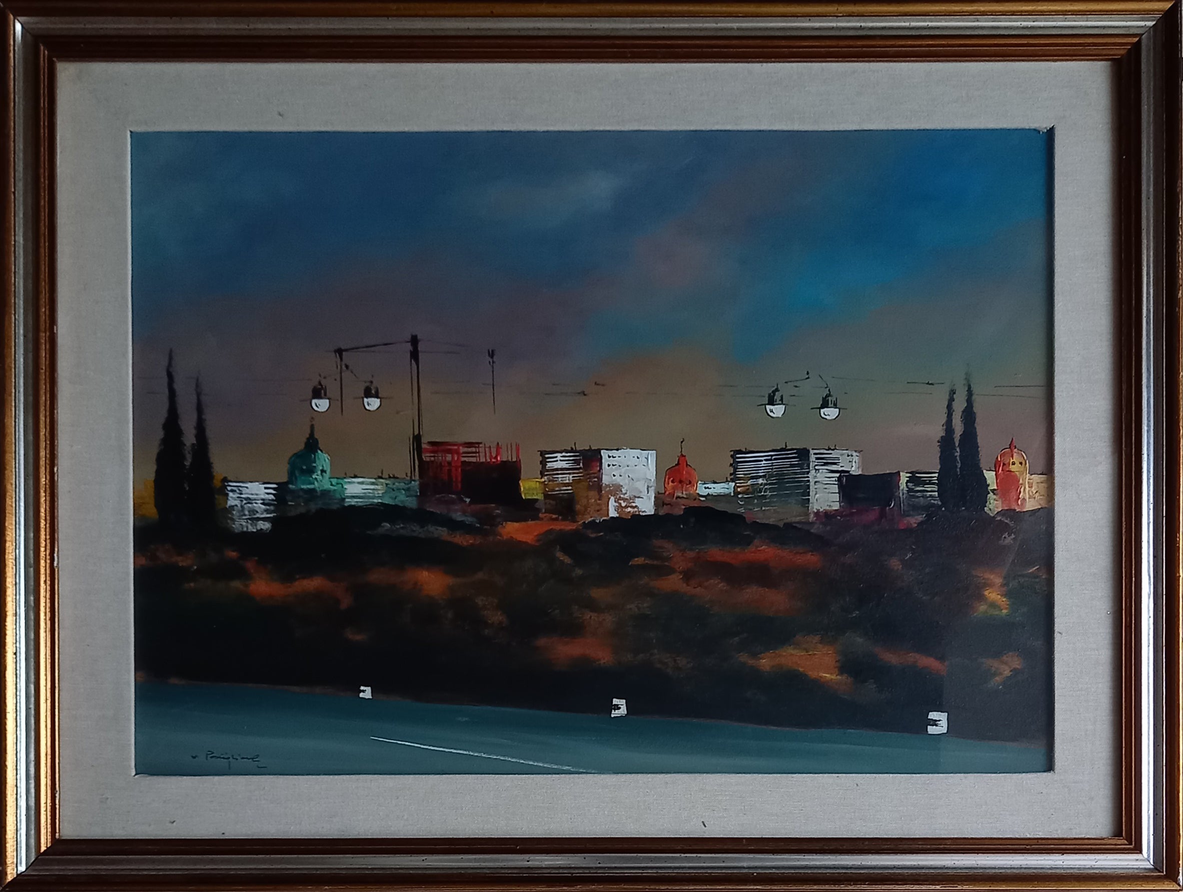 Vittorio Postiglione - Paisaje 3 con farolas