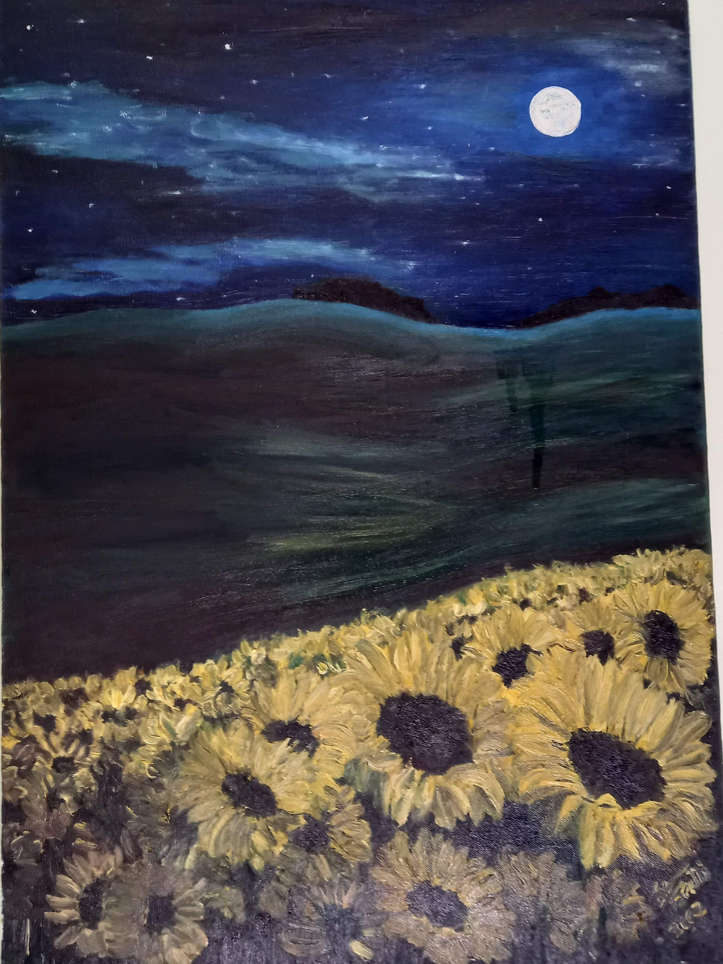 Night with sunflowers