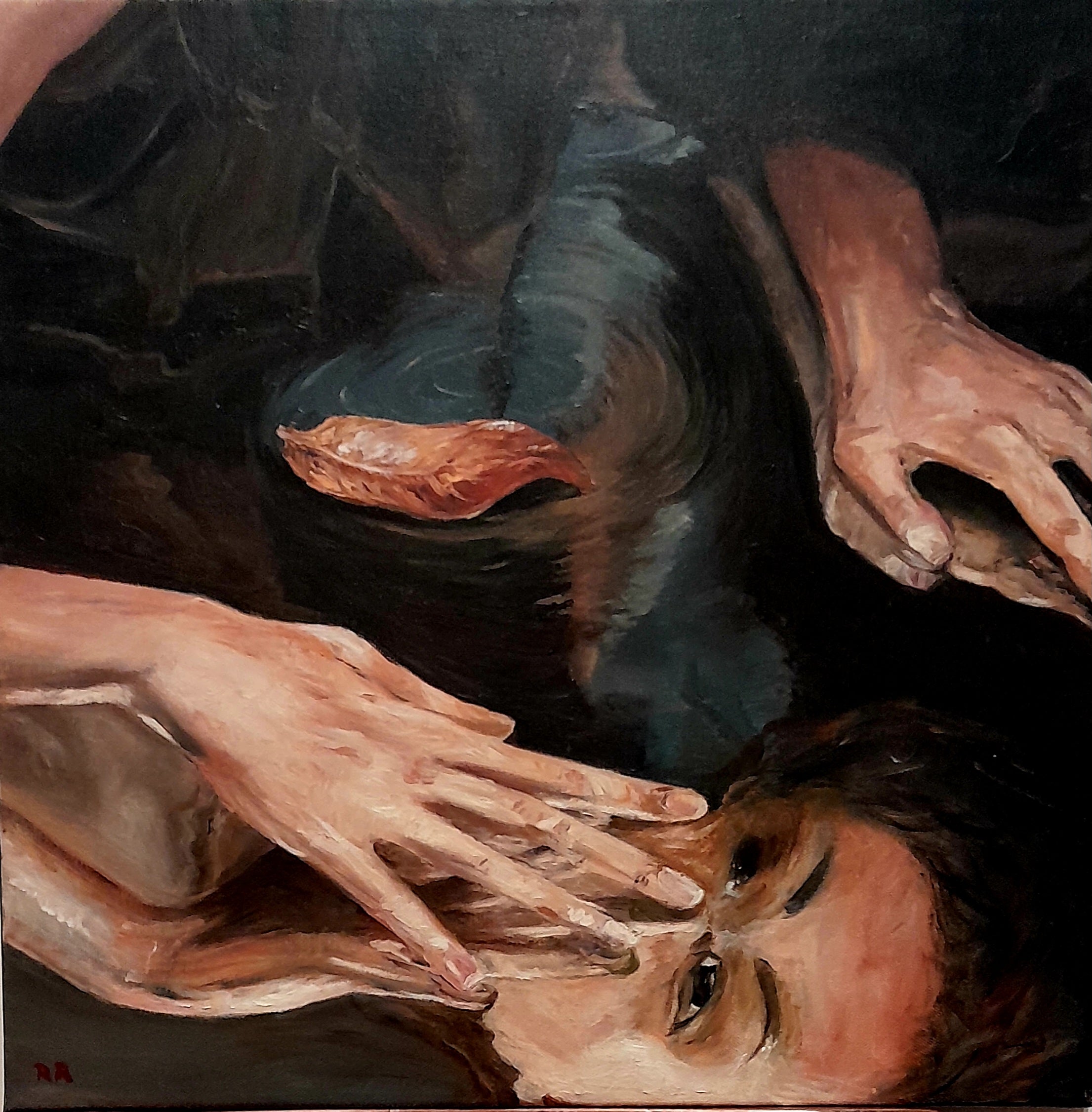 woman reflecting in the water