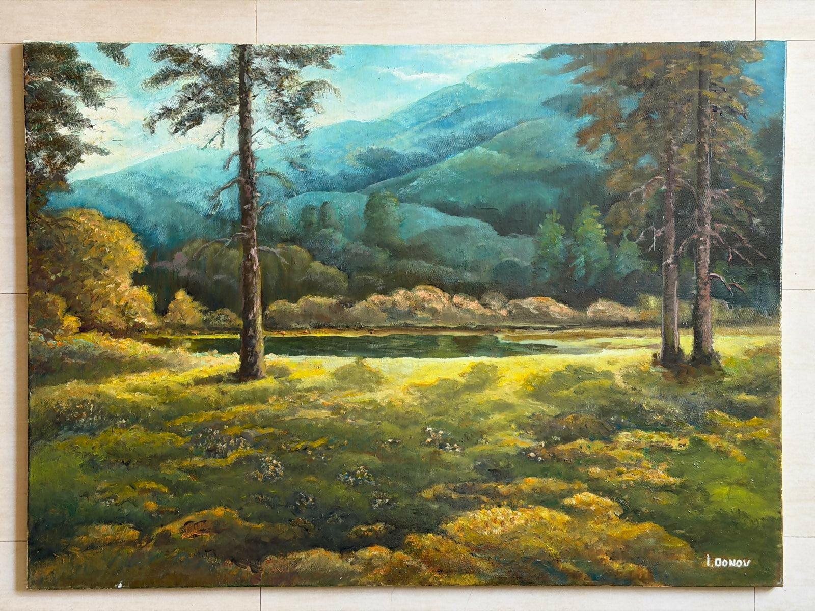 Paesaggio montano con lago di Ivan Donov