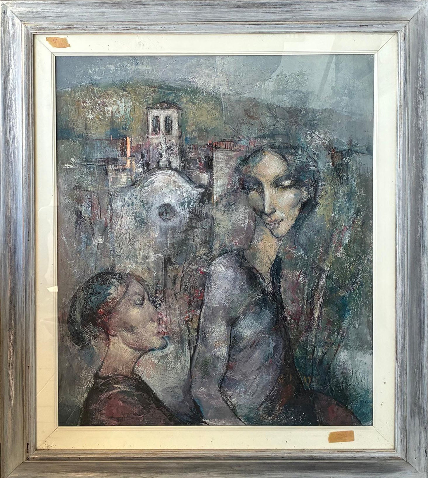 Gianni Gueggia - Senza titolo (Figure in contesto urbano)
