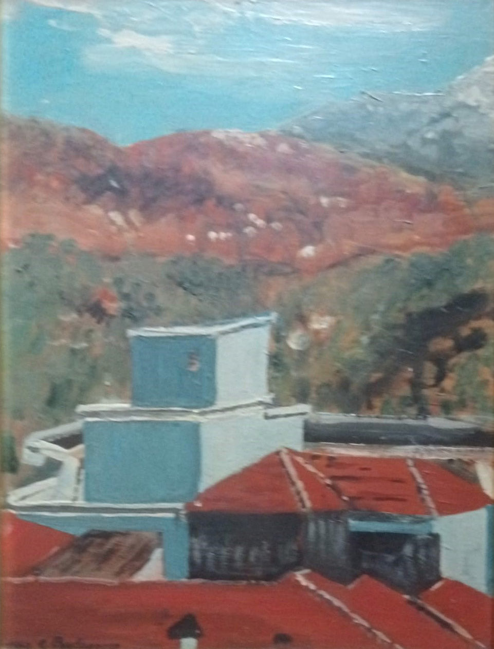 Graziella Paolini Parlagreco - Paisaje con tejados rojos