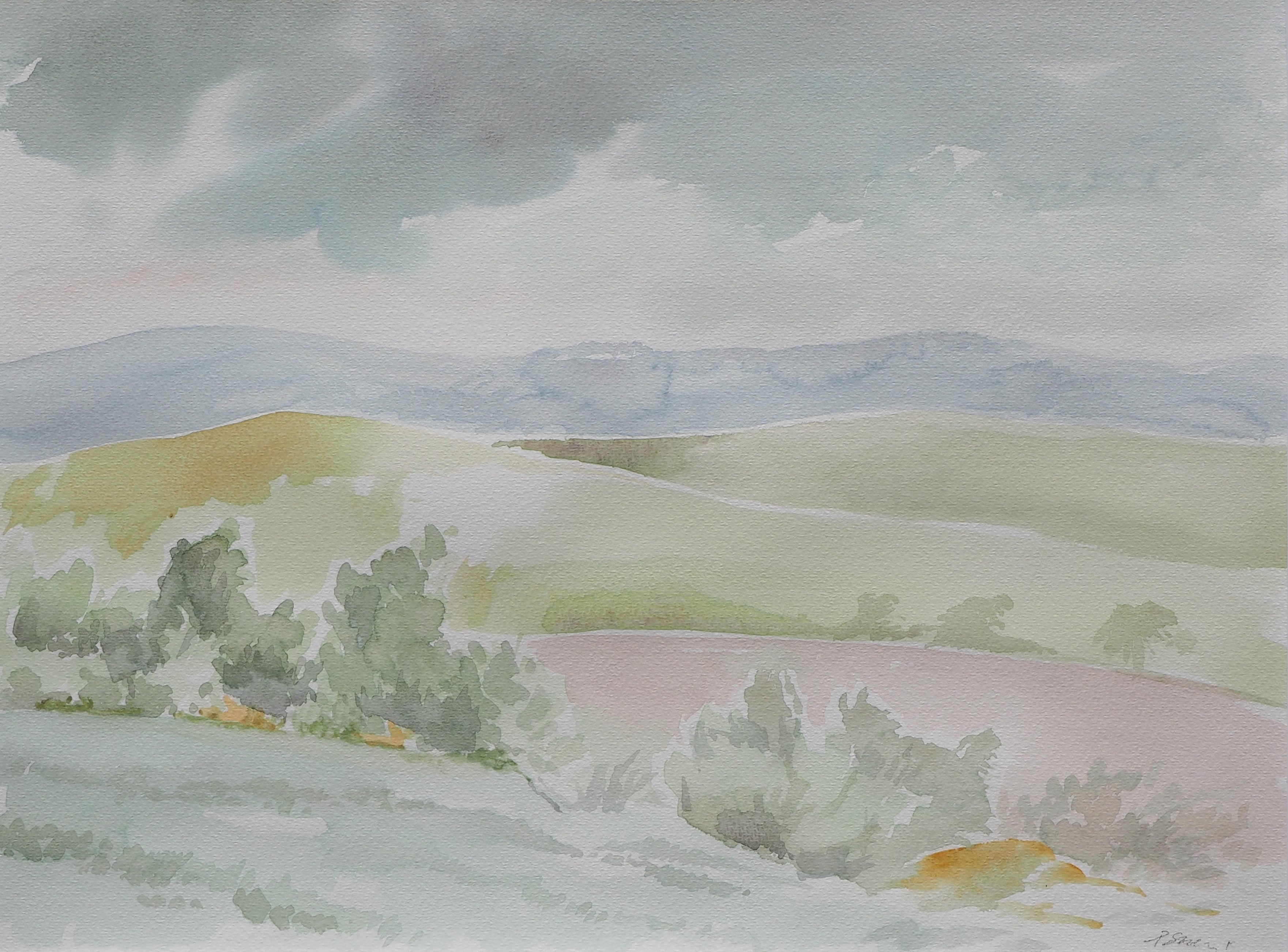 Paolo Gheri - Paisaje con cielo tormentoso
