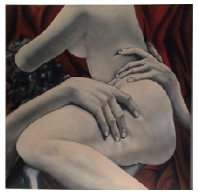 (32)L22 - oil on mdf - 40x40 - THE EMBRACE