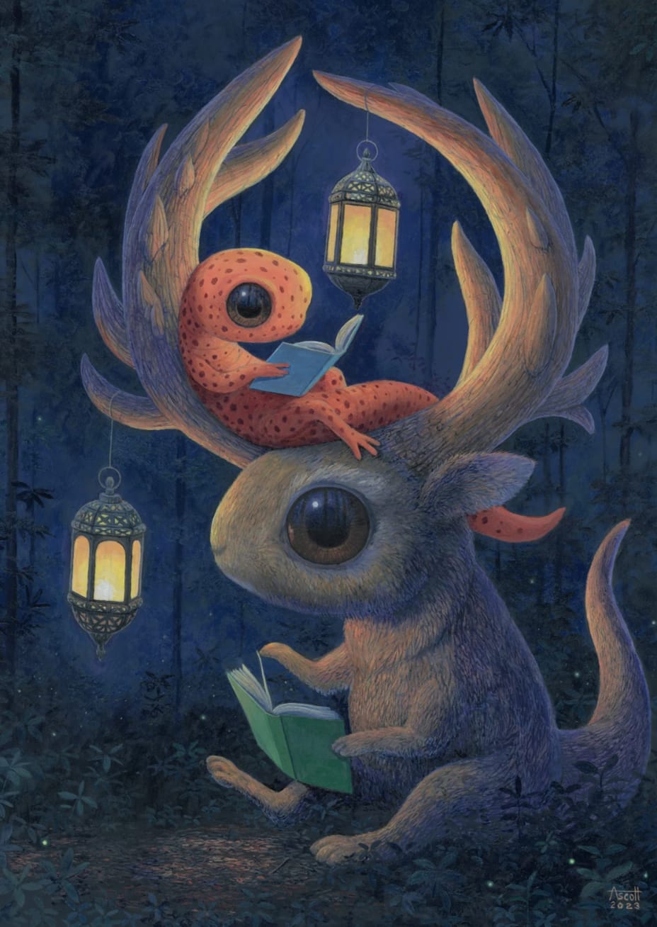 Reading Nok - Olio su tela - Thomas Ascott