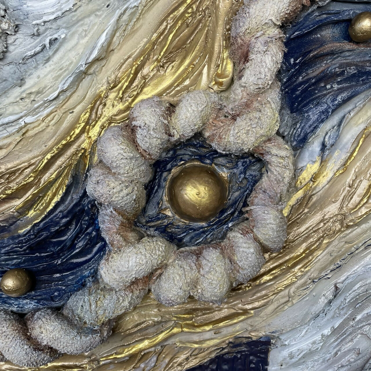 Liliia Kaluzhyna - Arte murale Japandi blu oro