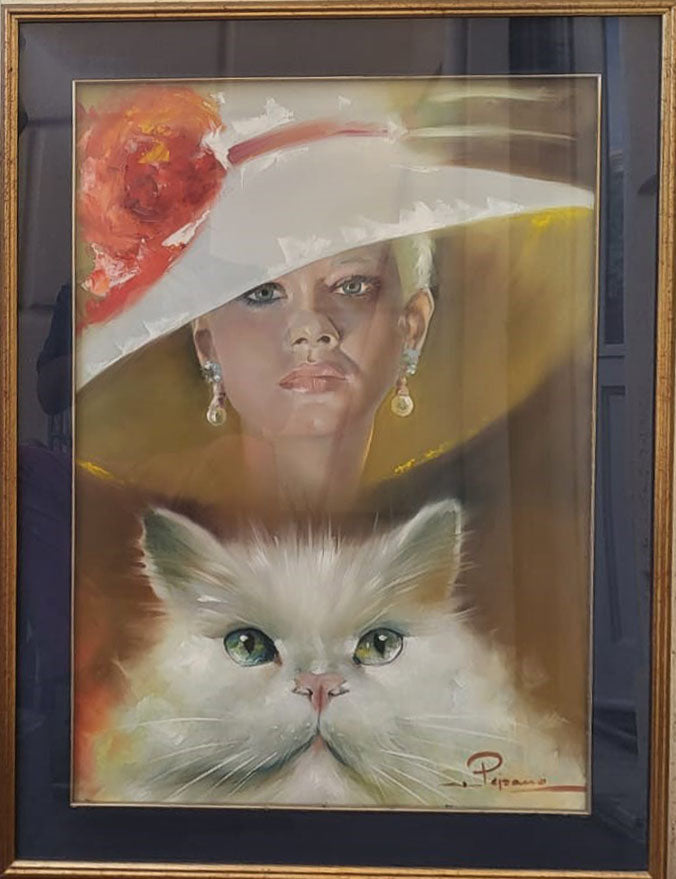 Gastone Peirano - Signora con gatto