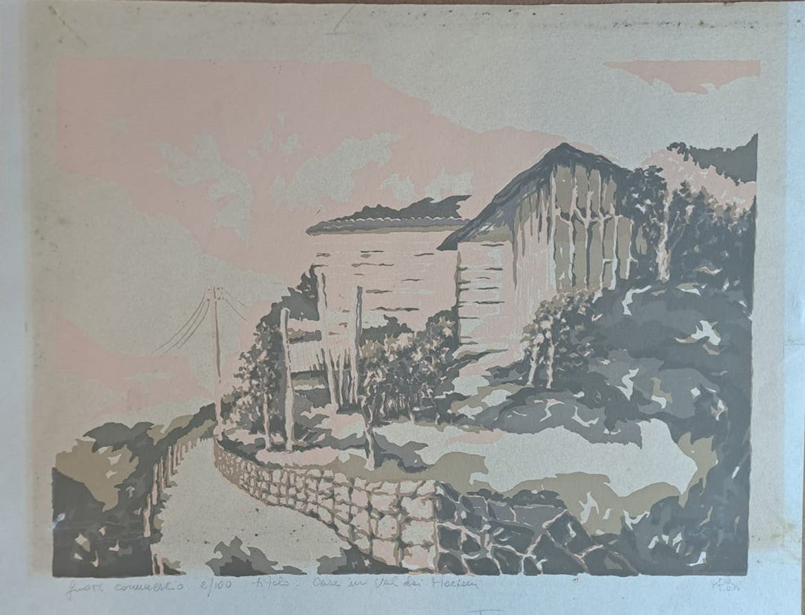 Mario De Poli - Houses in the Mocheni Valley