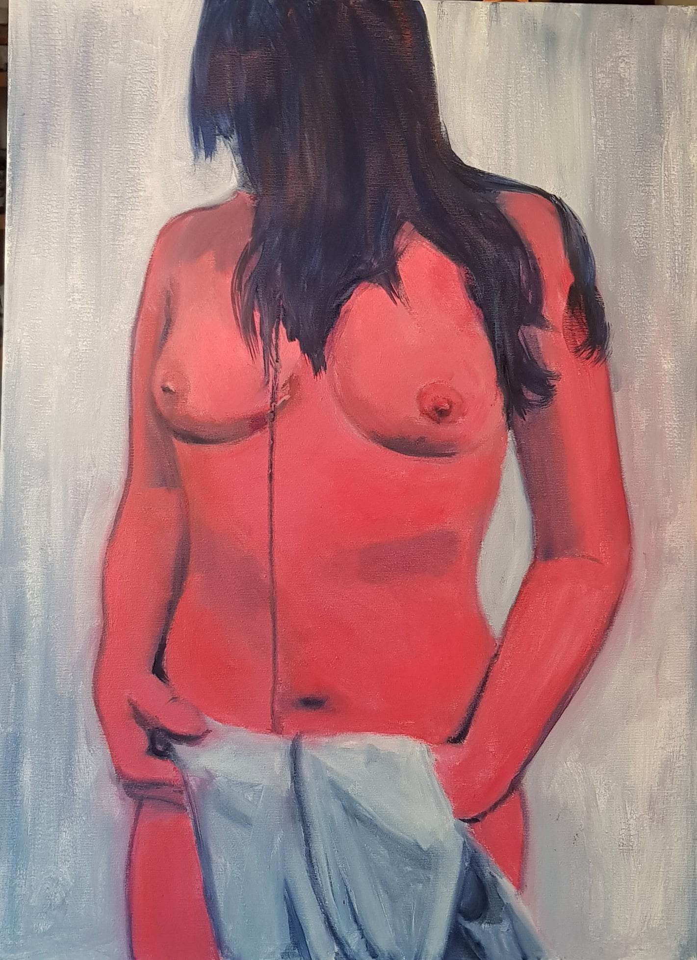 nude woman - carmine red