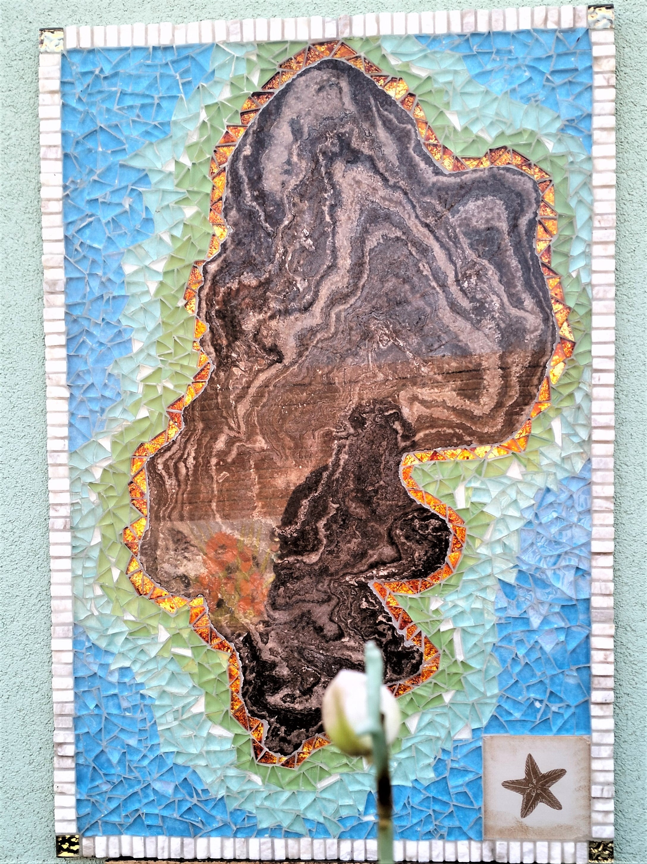 Quadro in mosaico di vetro dell'Isola che non c'è