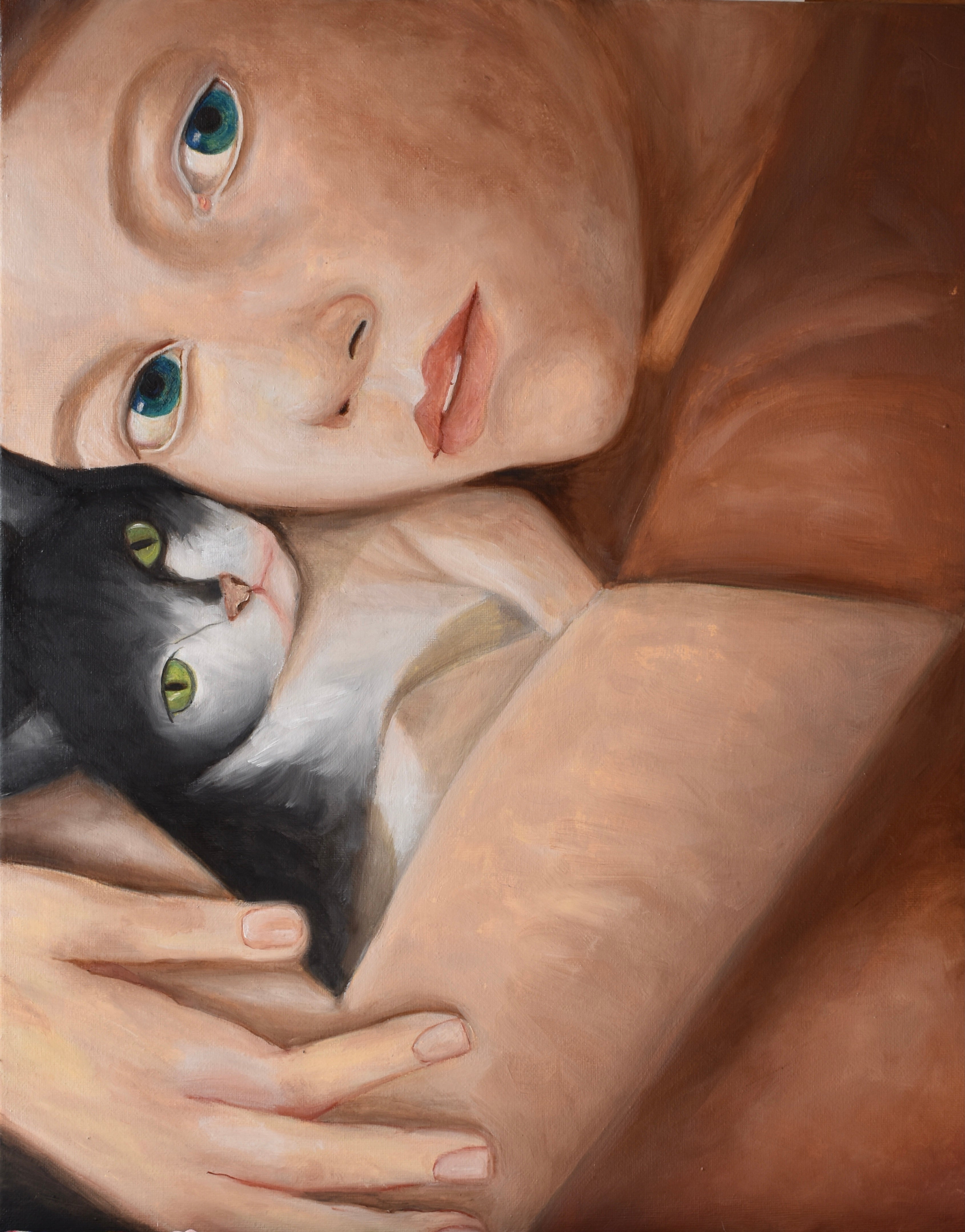 Girl with kitten