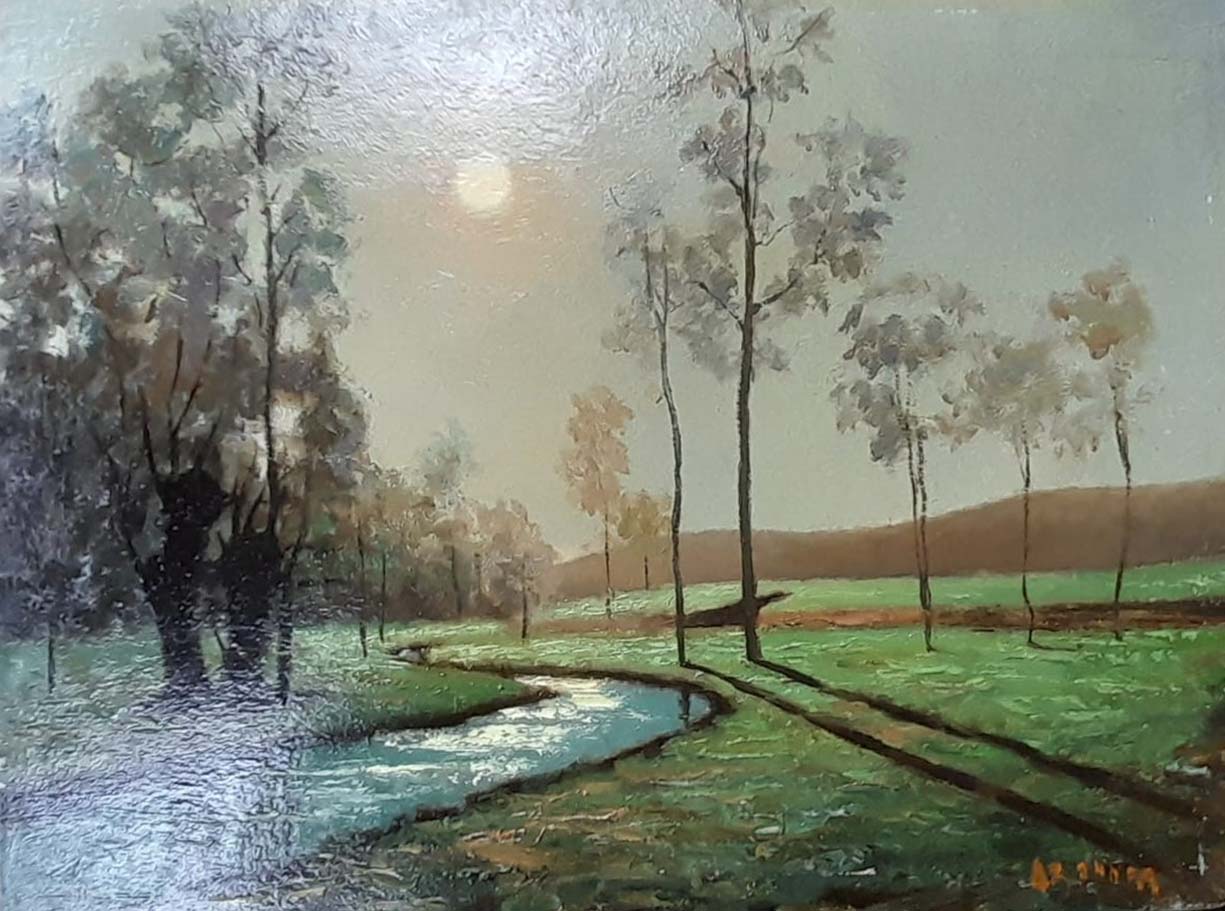 Bonora - Senza titolo (Paesaggio fluviale)