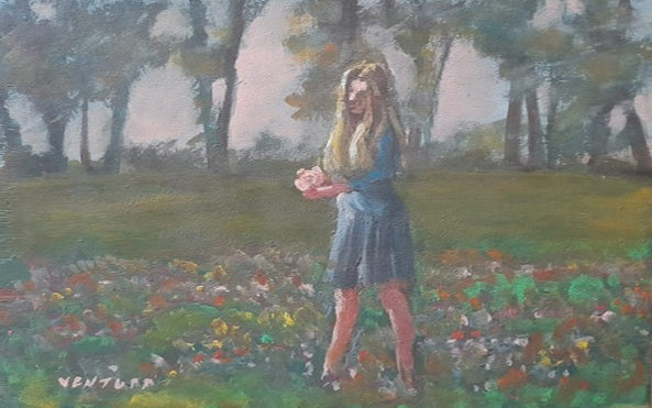 Ventura - Woman in the Field of Flowers