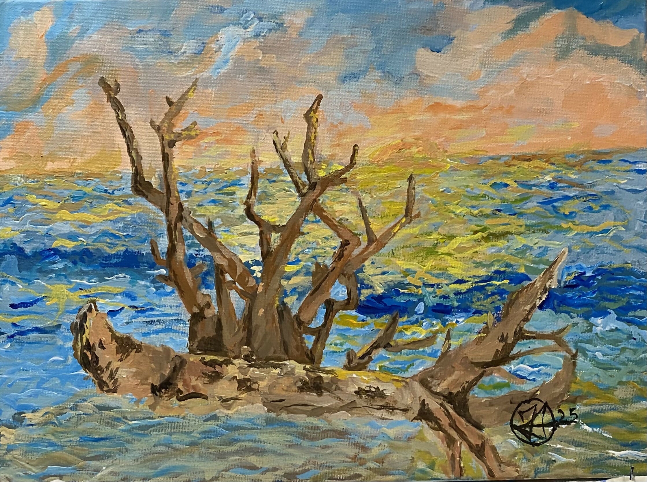 Otello Adriano Franzoso - Tramonto con Alberi