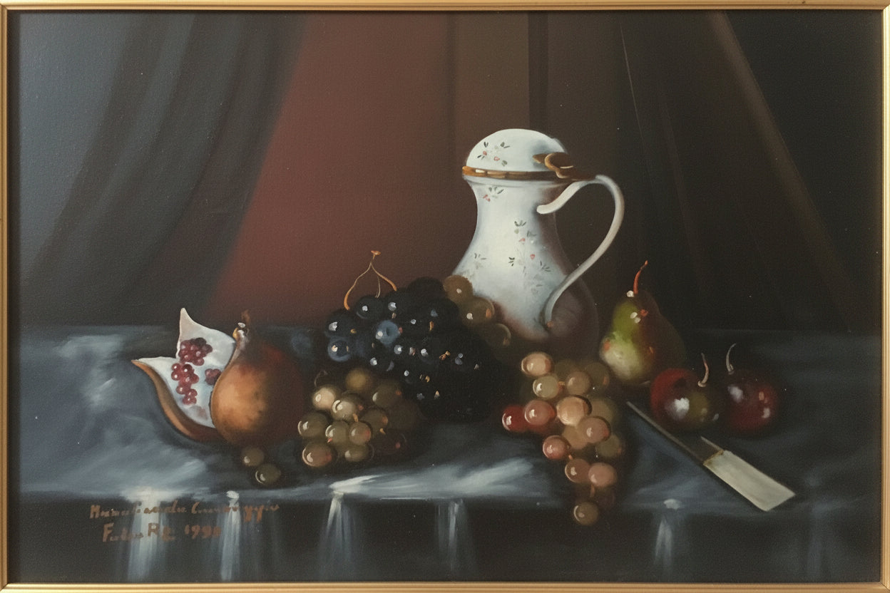 Natura morta, olio su tela di Mariolino da Caravaggio