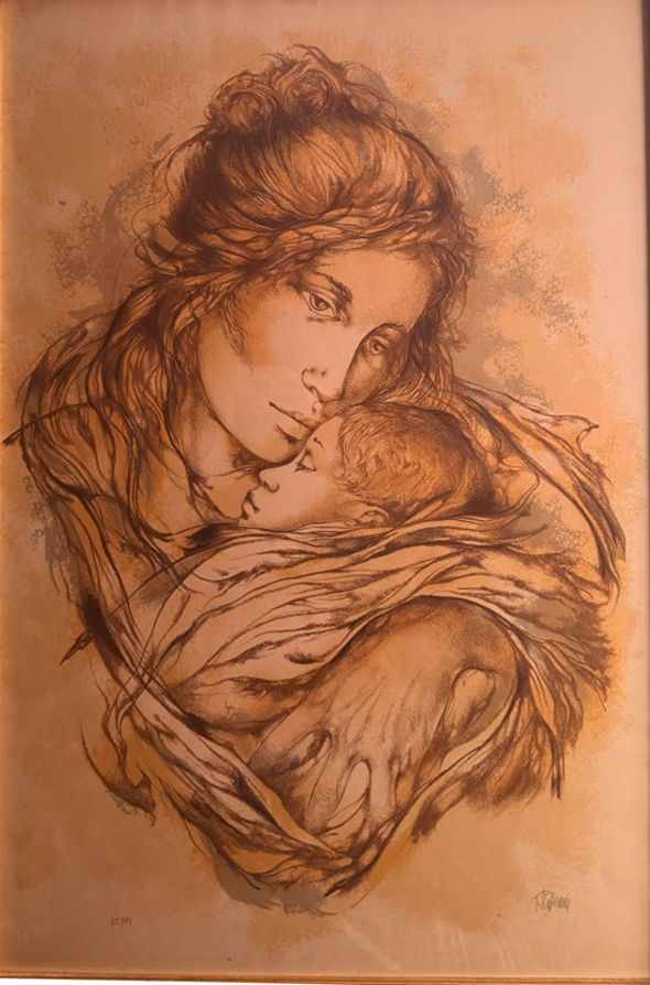 Maternità, grafica d’arte di Tullio Ravenda
