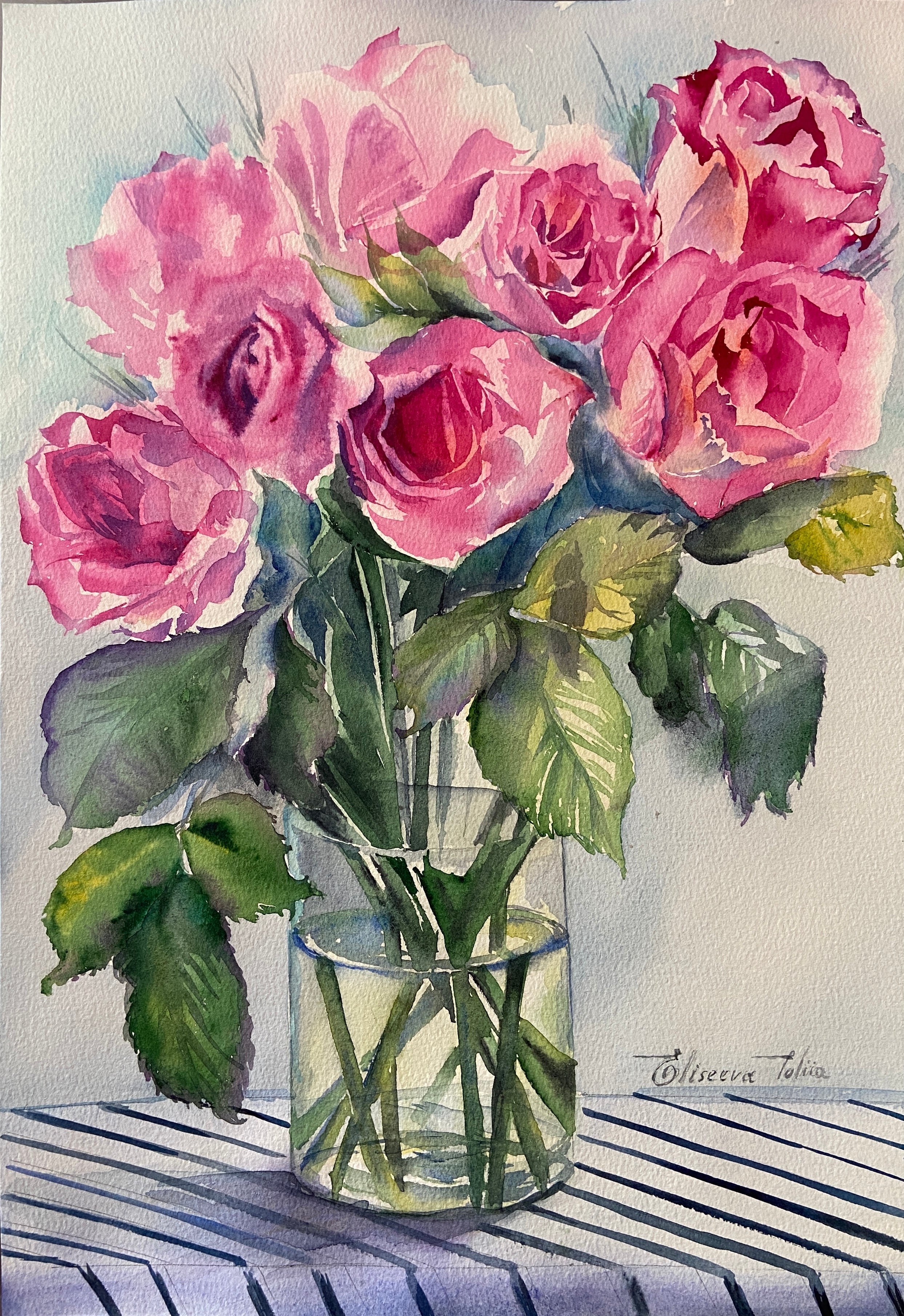 Vase with roses