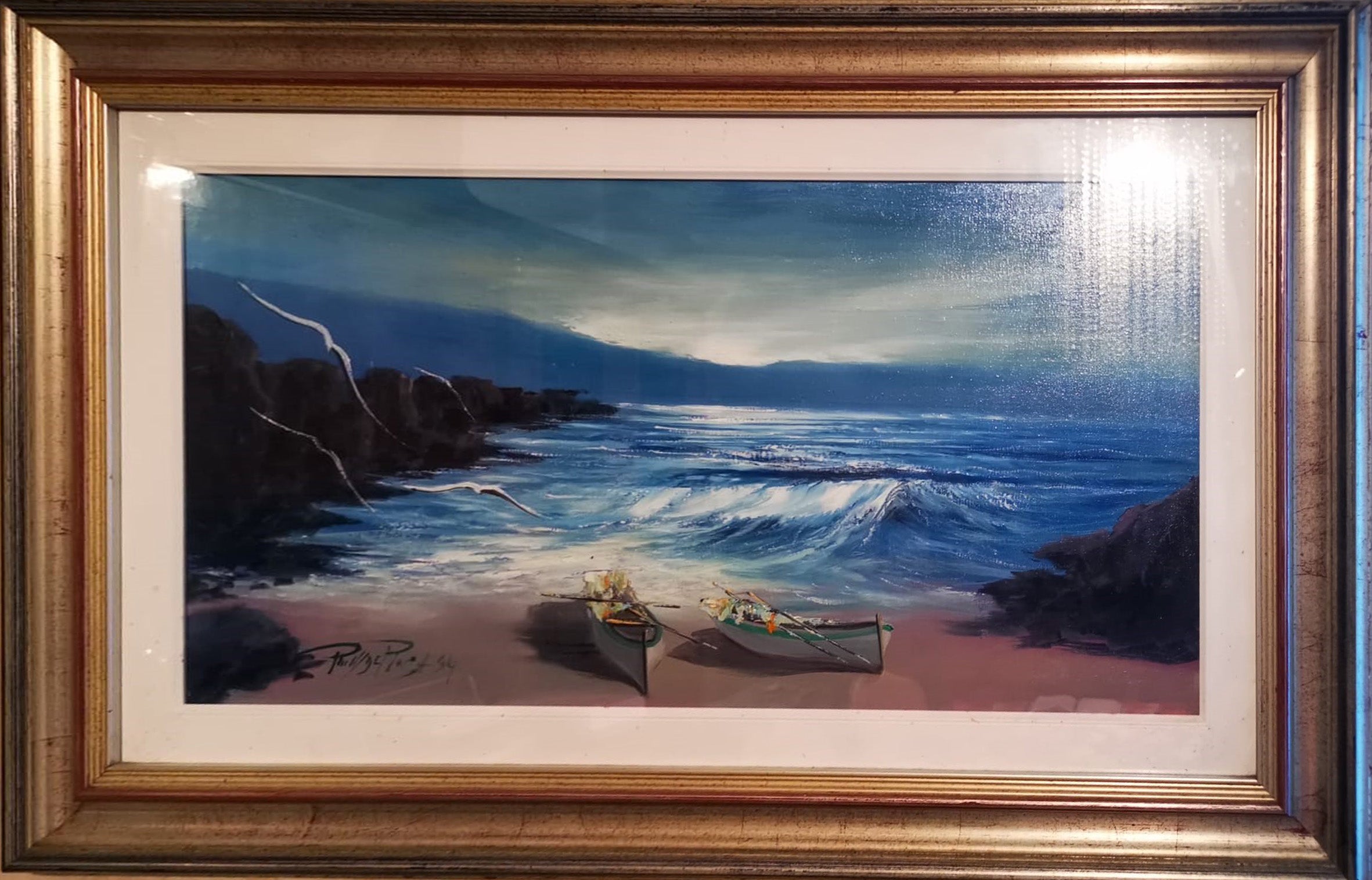 Autor desconocido - Paisaje marino con barcos
