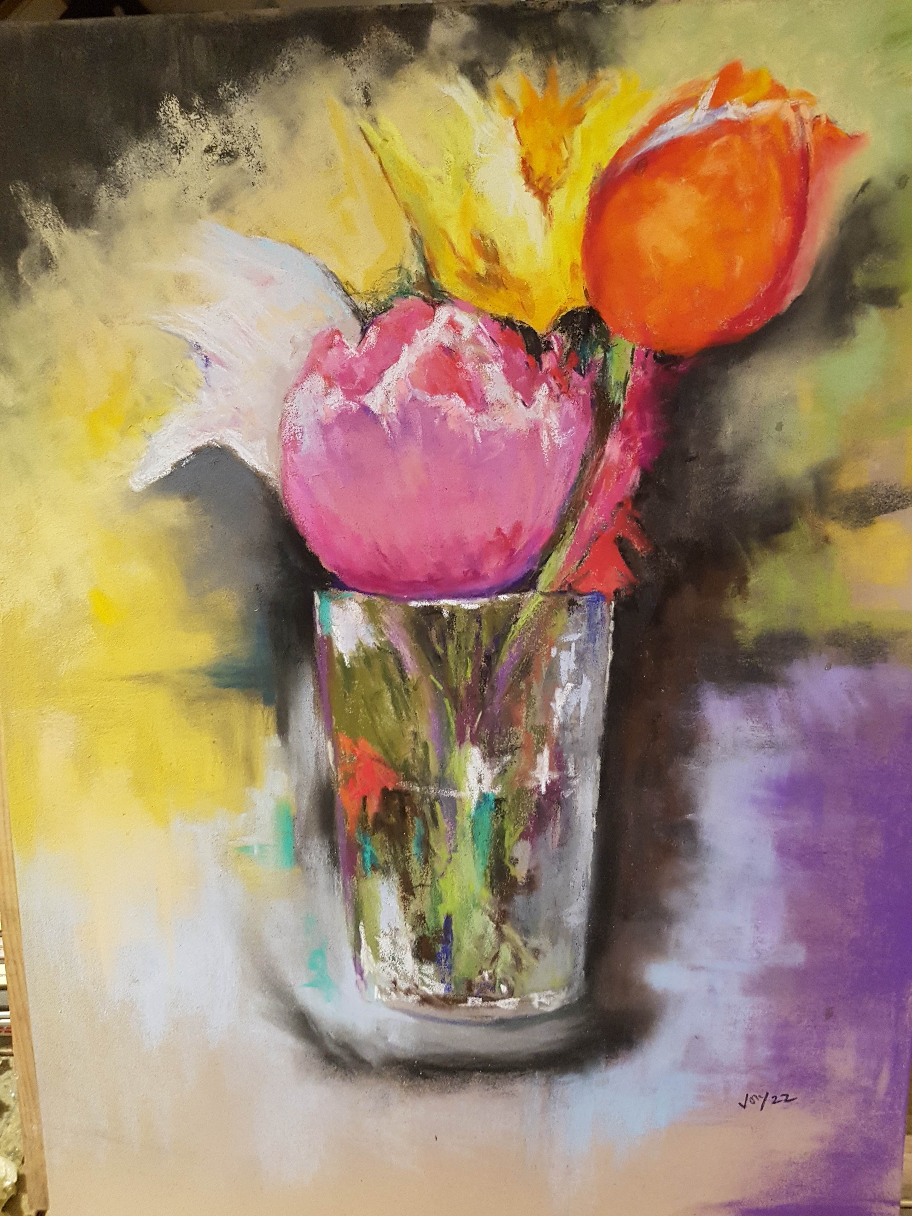 Vaso con tulipani