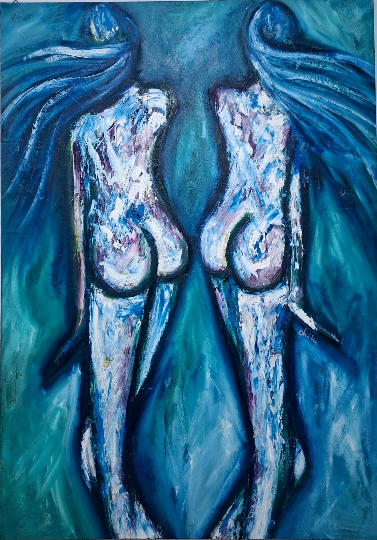 Chita - Senza titolo (nudi femminili) - Olio su tela