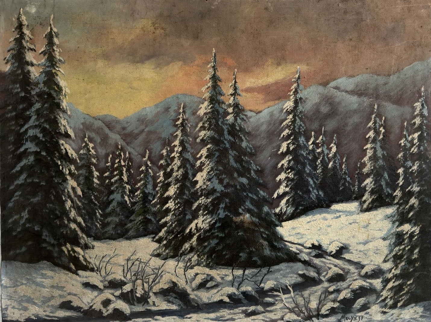 Melye - Untitled (Landscape with Snow-Covered Trees)