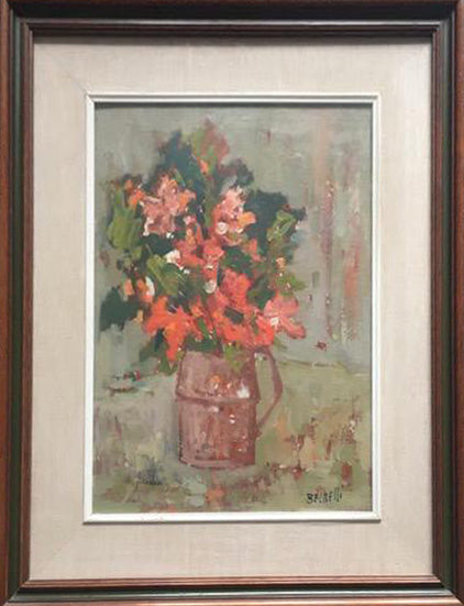 Corrado Bechelli - Flowers in an Old Parisian Mug