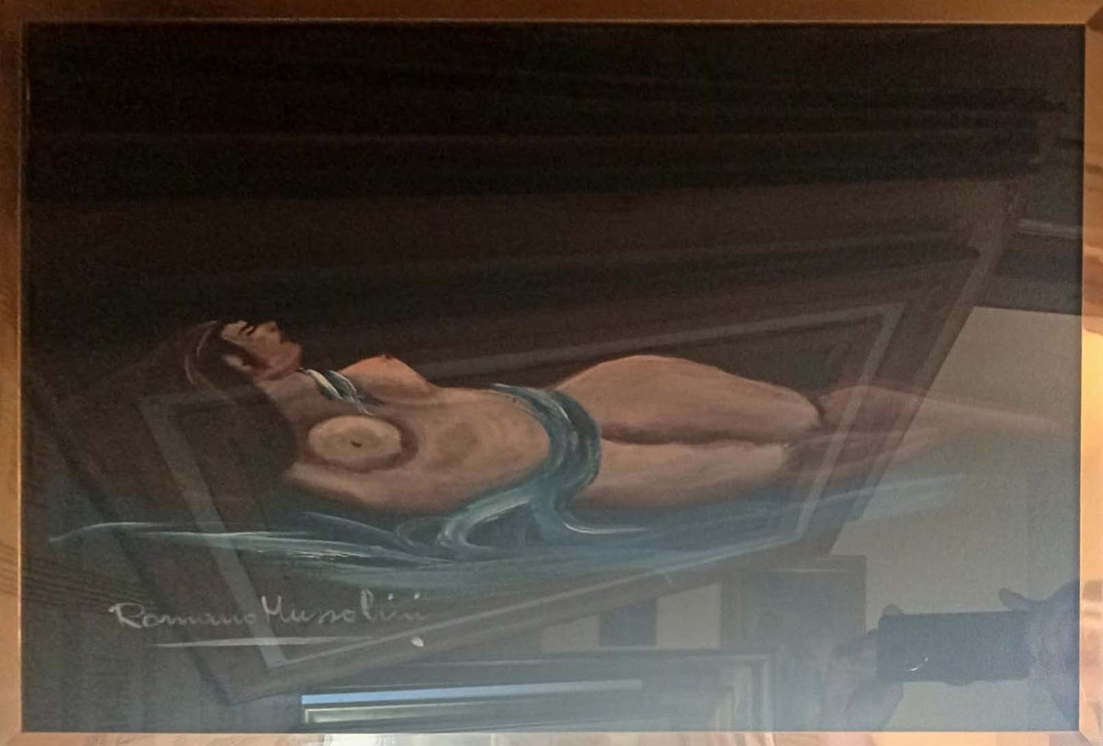 Nudo di donna, olio su tela di Romano Mussolini