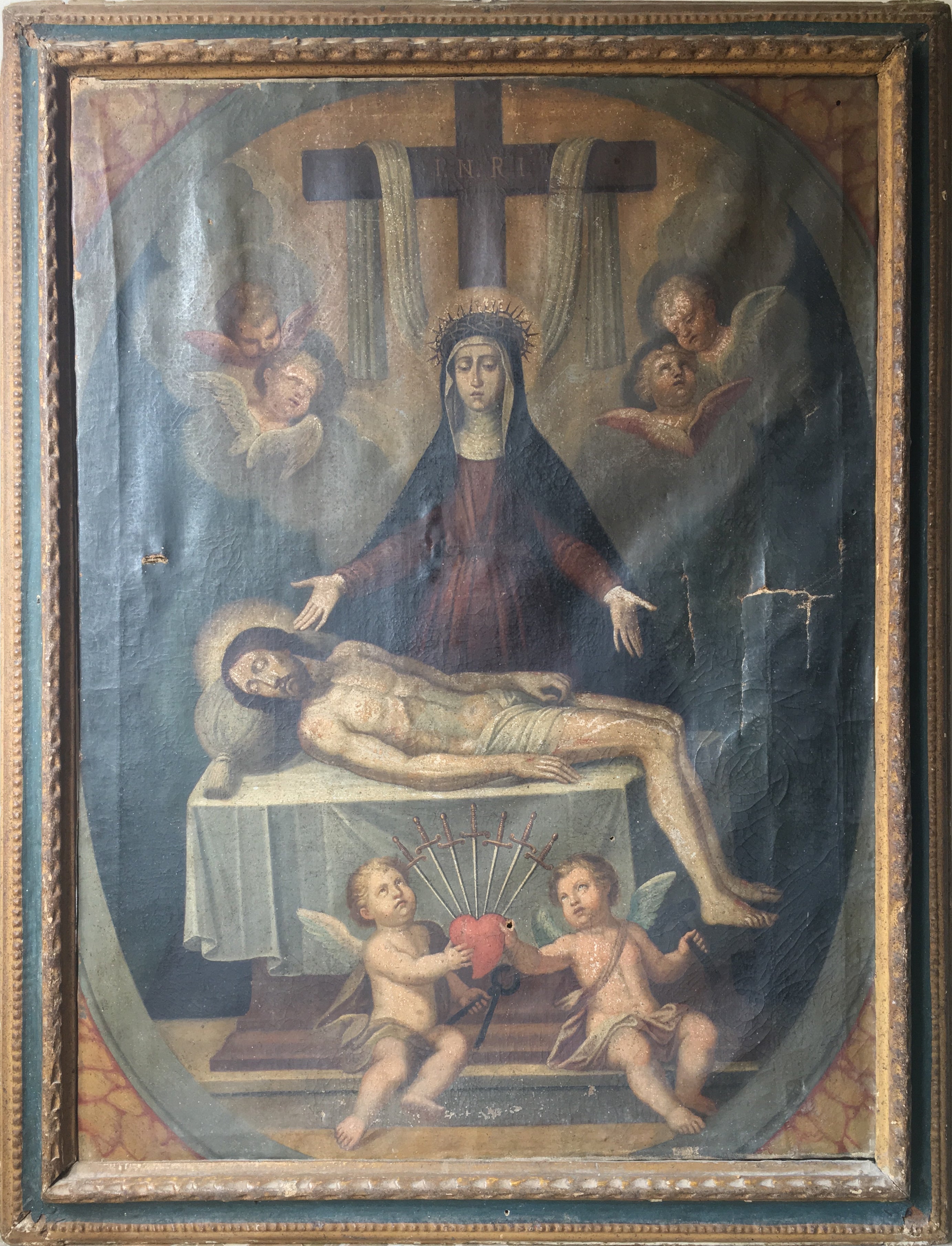 Artista desconocido - Virgen de los Dolores con el Descendimiento de Cristo