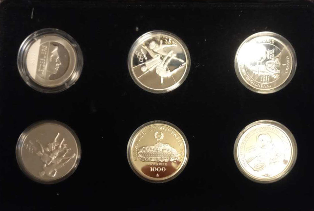 Monedas de plata brillante sin circular de 10 piezas acuñadas para celebrar los Juegos Olímpicos de Atlanta de 1996